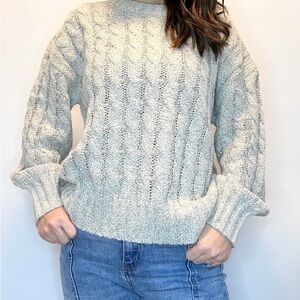 Grey cable knit sweater